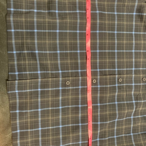 George | Men’s | Short Sleeve, Collared Button Down | Dark Gray & Blue Plaid | M - Picture 4 of 8